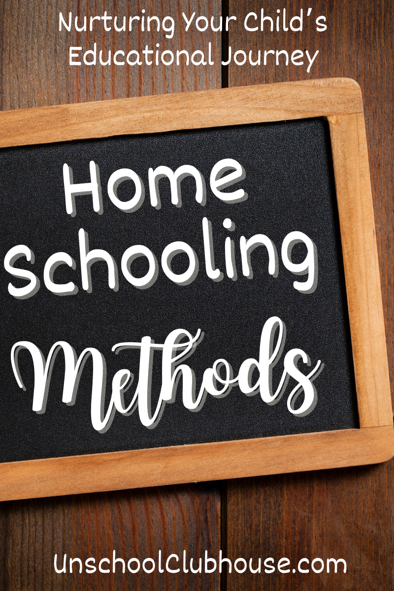 the words Homeschooling Methods written on a chalkboard