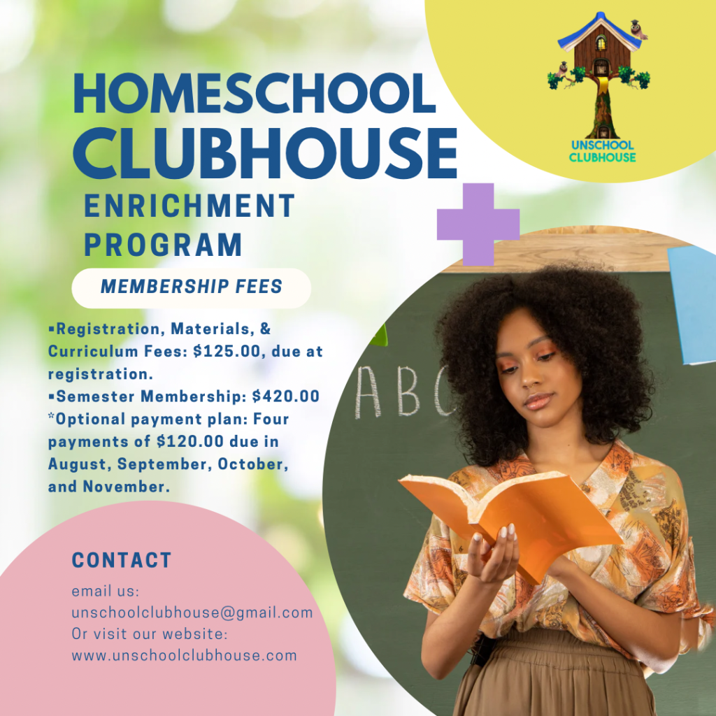 Registration, materials, and curriculum fees: $120 due at registration
Semester membership: $420
Optional payment plan: four payments of $120 due in August, September, October, and November